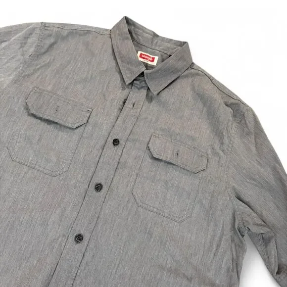 Grey Wrangler cotton button-up shirt size XL - Perfect condition - Picture 4 of 8